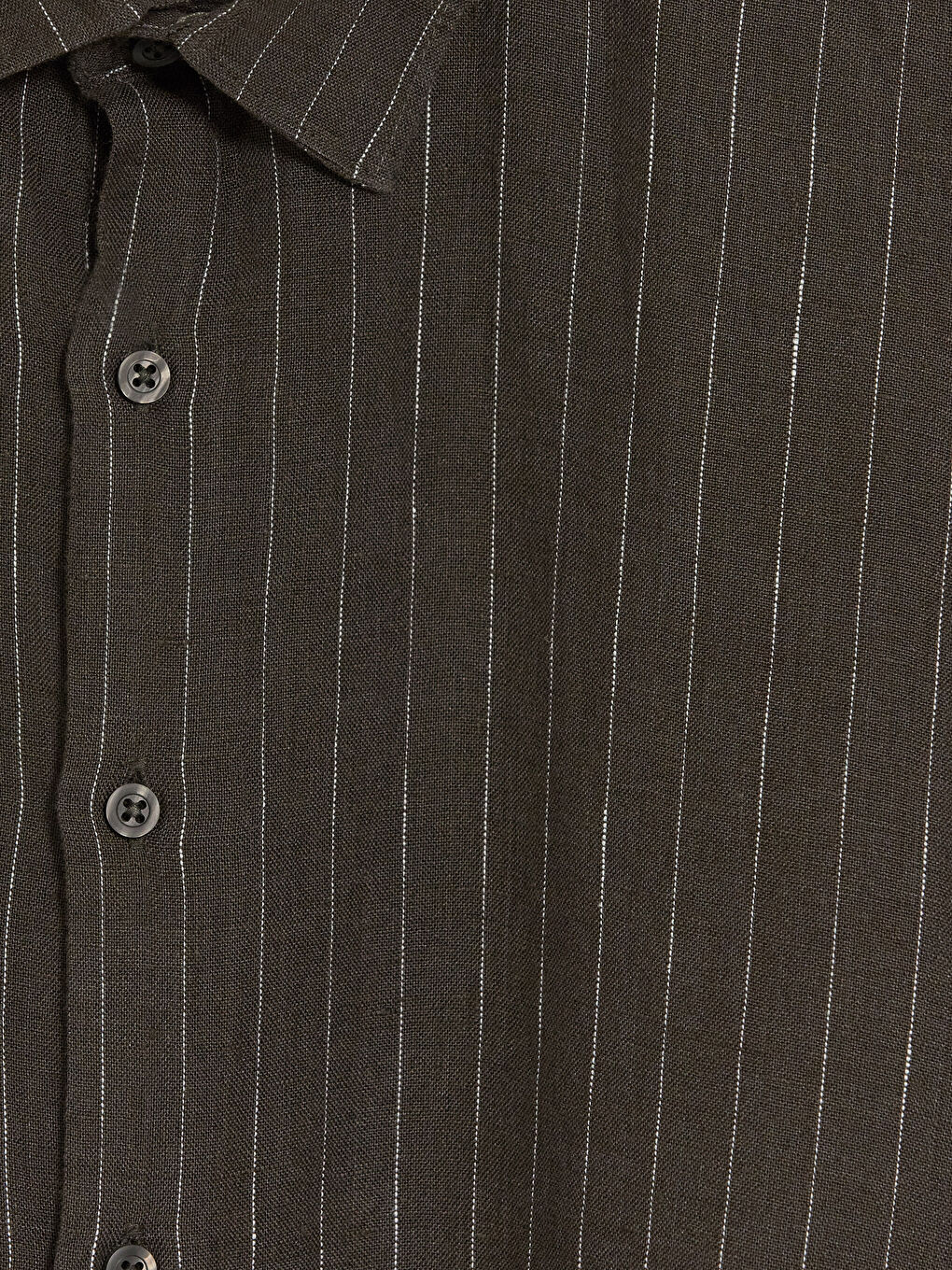 Haki Regular Fit Çizgili Poplin Erkek Gömlek-6