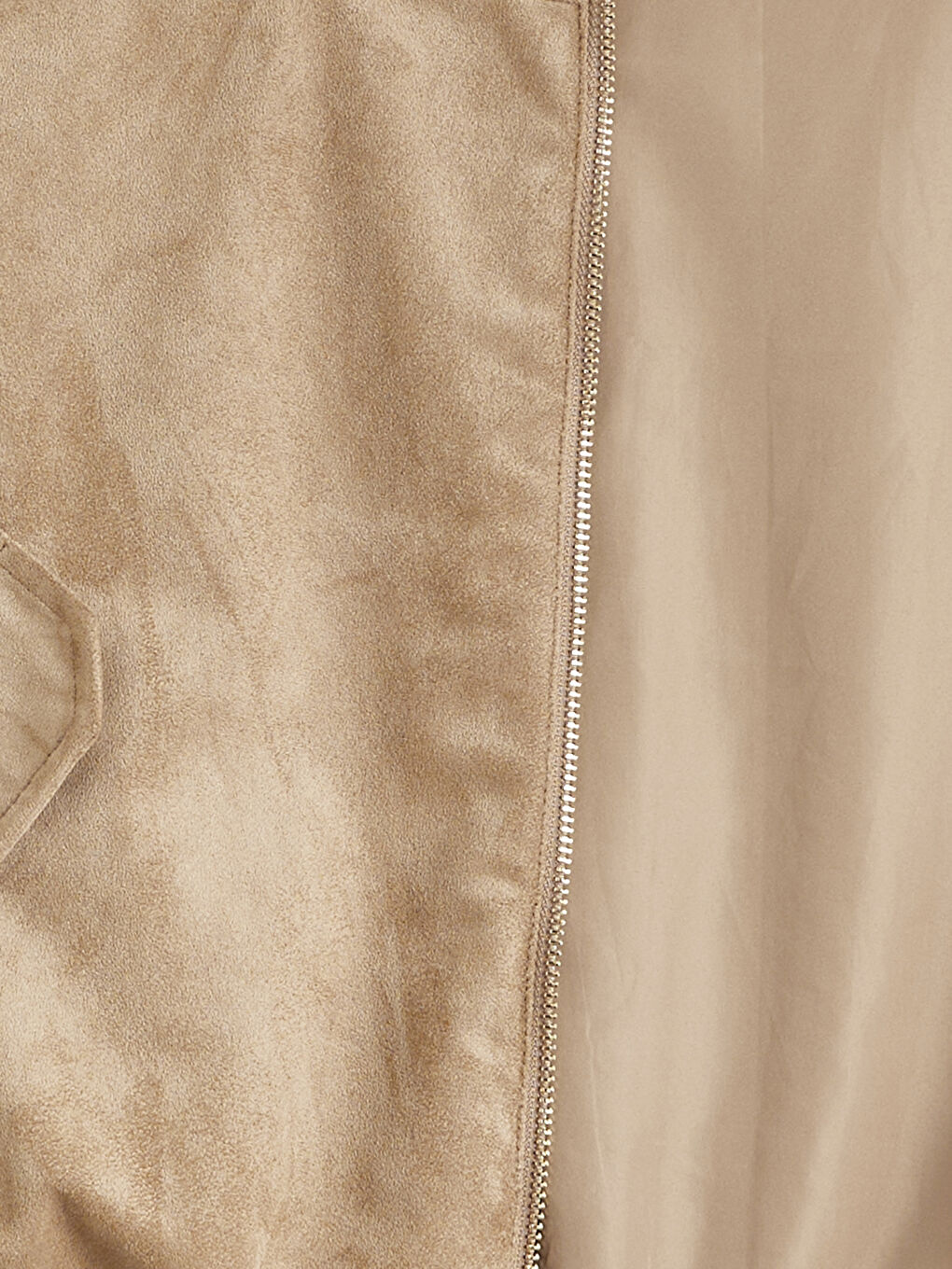 Kahverengi Dik Yaka Oversize Kadın Süet Görünümlü Yelek-6