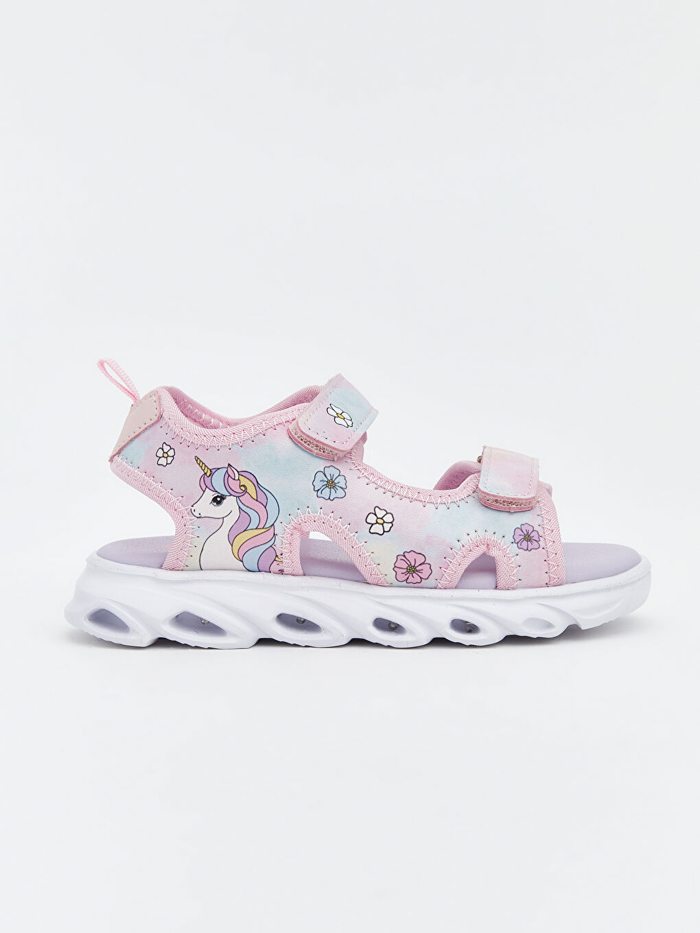 Printed Hook and Loop Baby Girls' Sandals-2