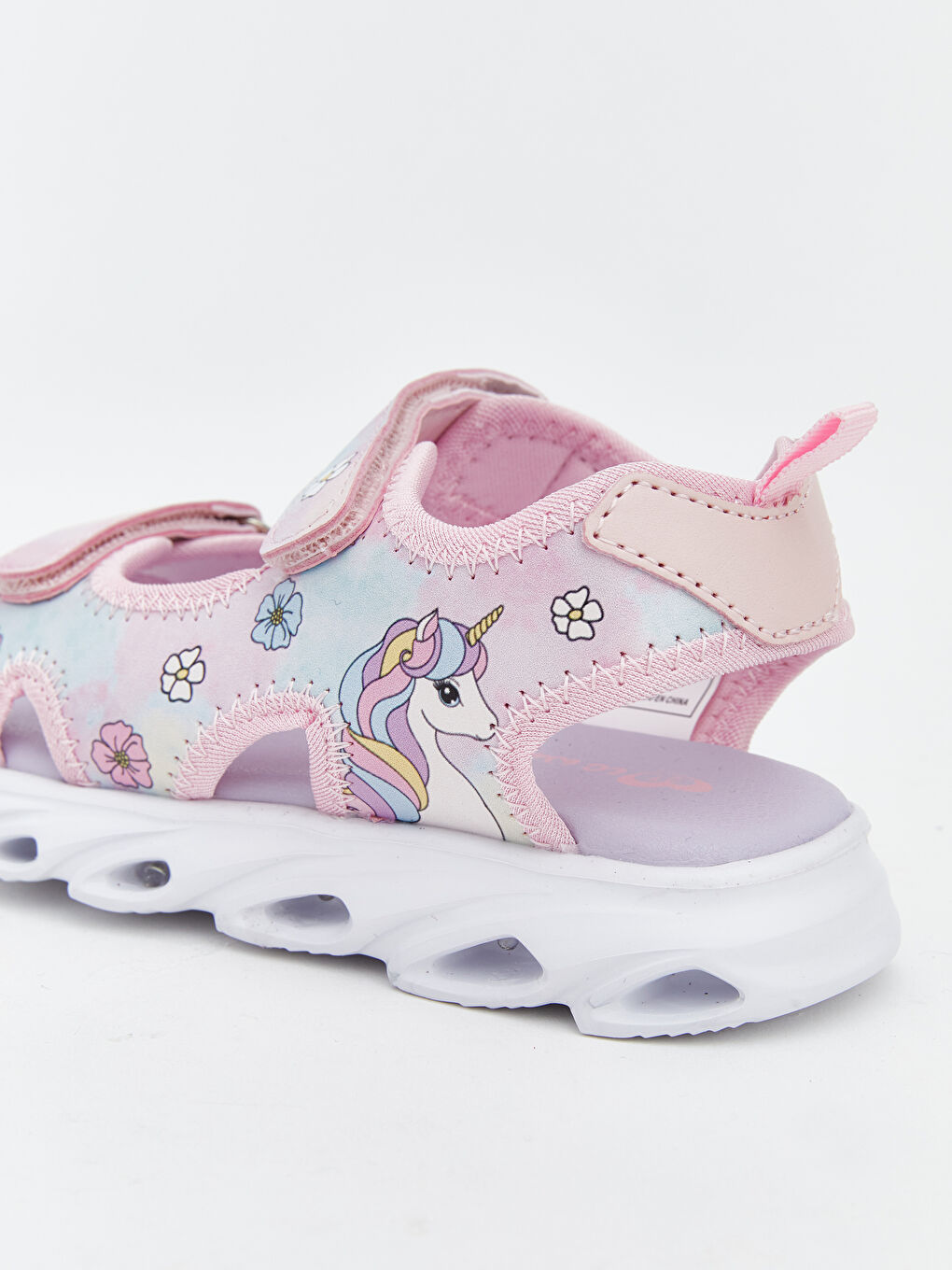 Printed Hook and Loop Baby Girls' Sandals-5