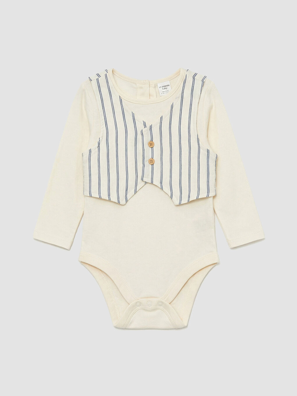 Ekru Çizgili Erkek Bebek Takım-1