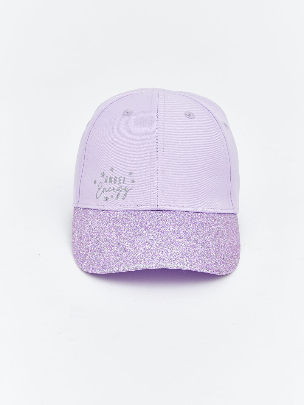 Lila Yazı Nakışlı Kız Çocuk Kep Şapka 