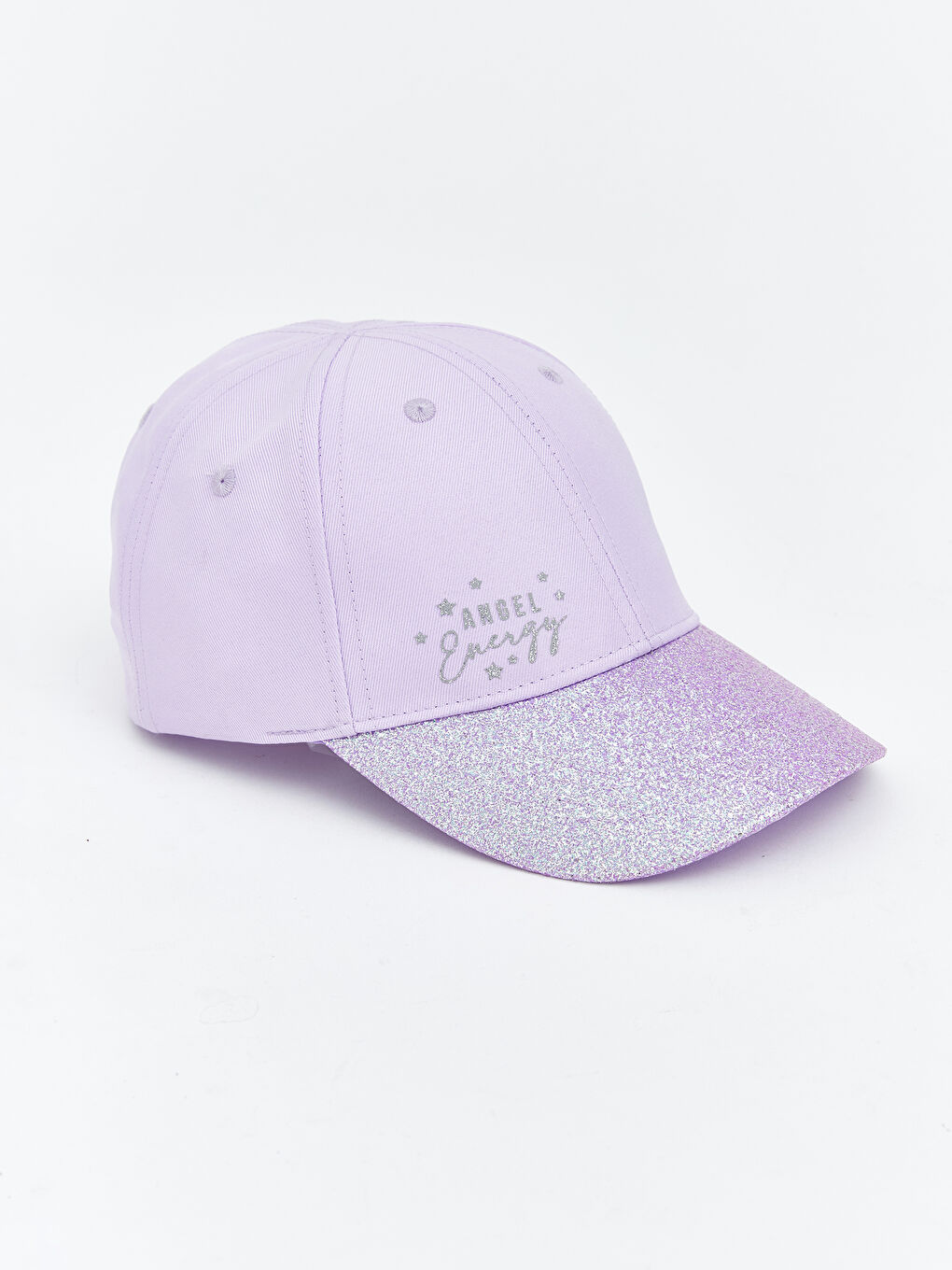 Lila Yazı Nakışlı Kız Çocuk Kep Şapka -1