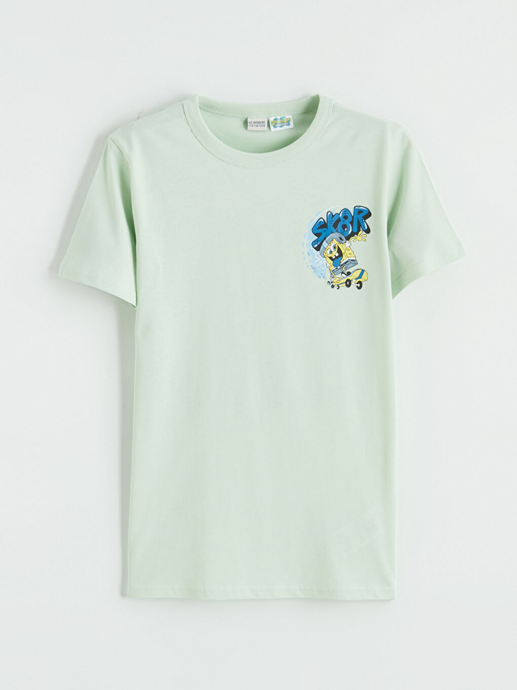 Yeşil Sünger Bob Baskılı Erkek Çocuk Tişört-1