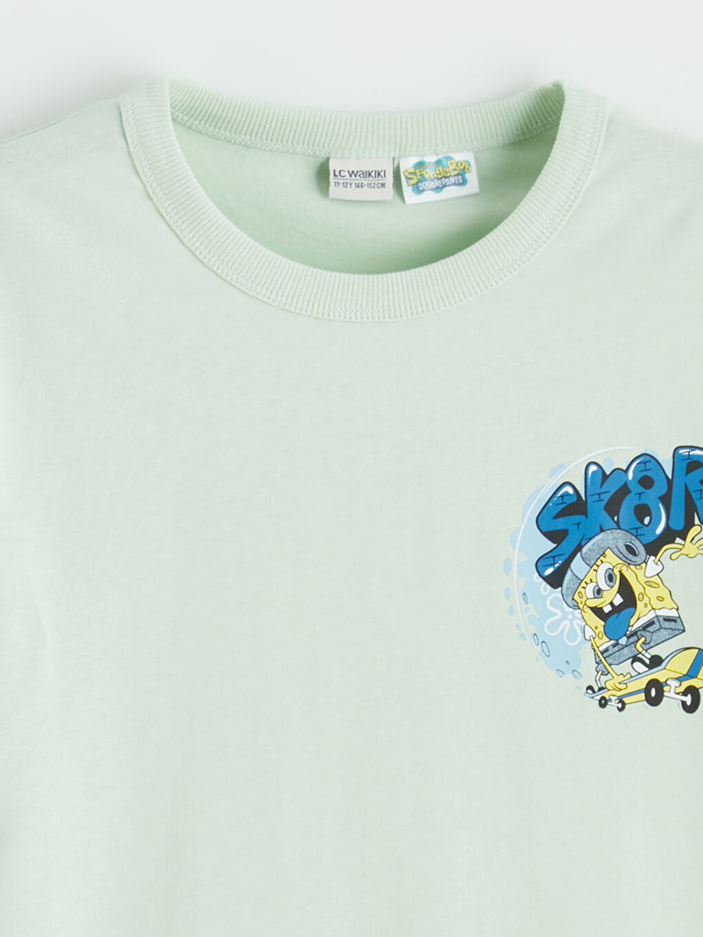 Yeşil Sünger Bob Baskılı Erkek Çocuk Tişört-2