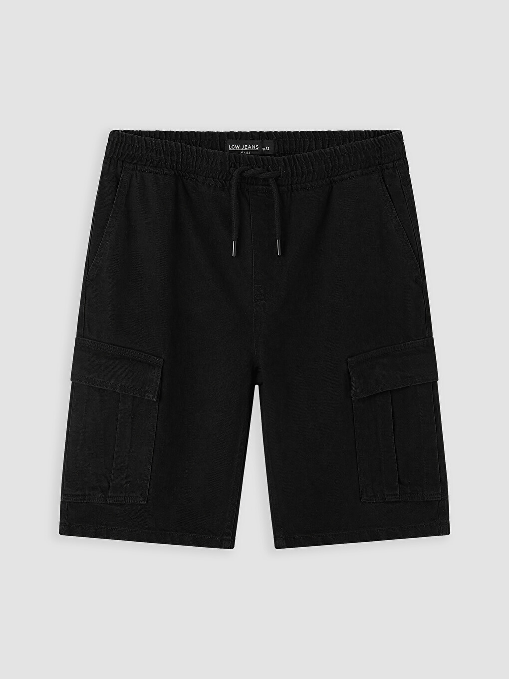 Man Black Denim Shorts-3