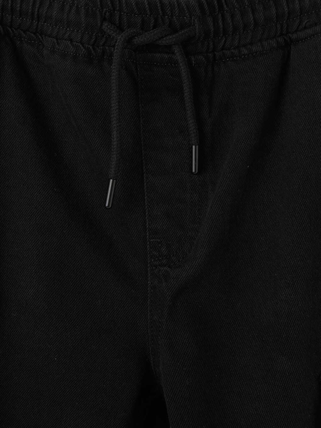 Man Black Denim Shorts-4