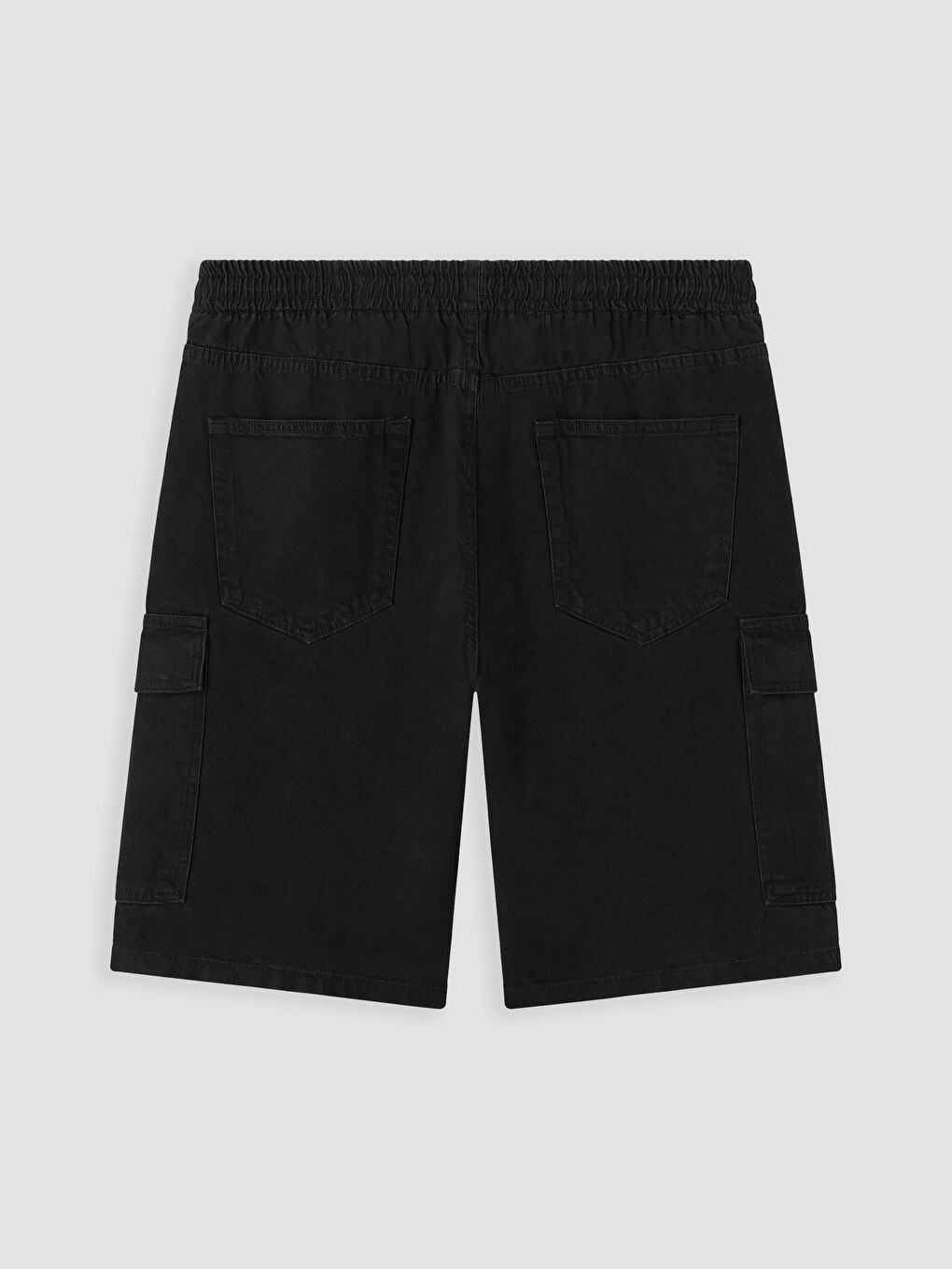 Man Black Denim Shorts-5