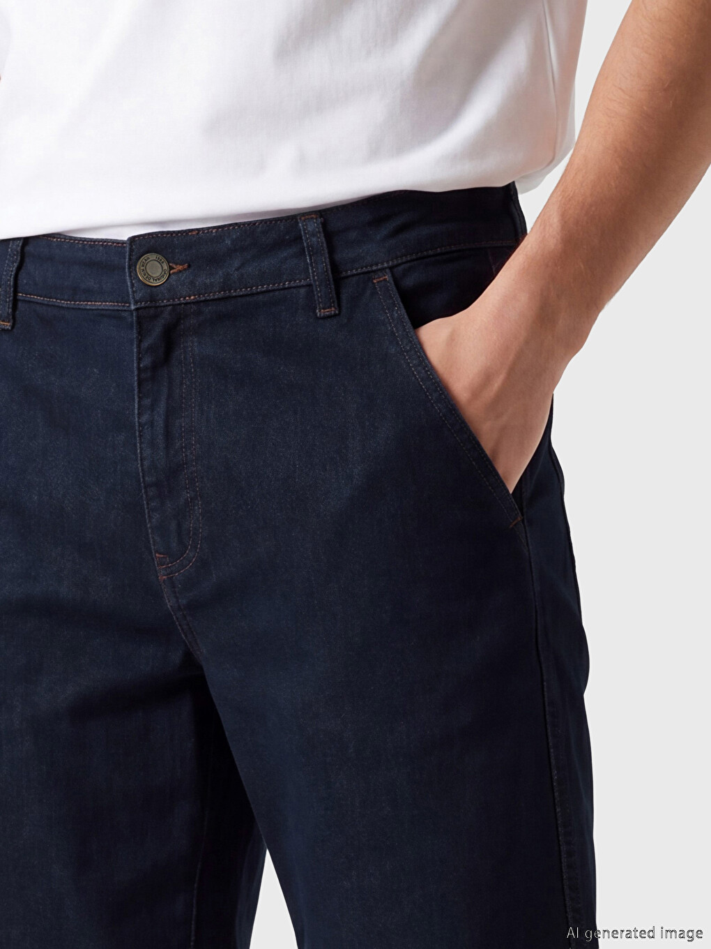 İndigo Regular Fit Erkek Jean Şort-2