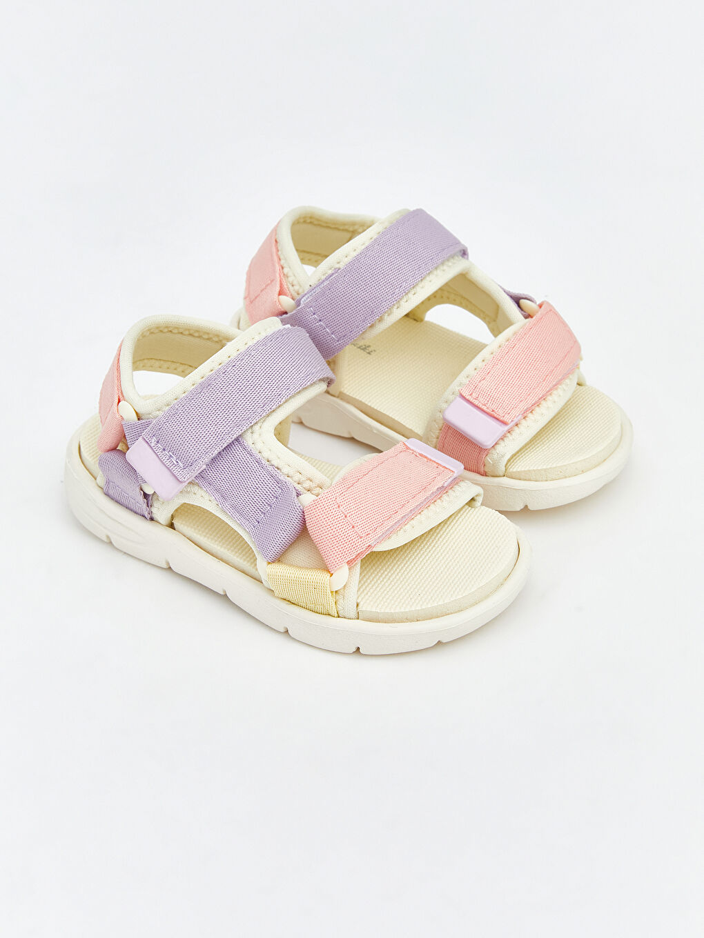 Renk Bloklu Cırt Cırtlı Kız Bebek Sandalet