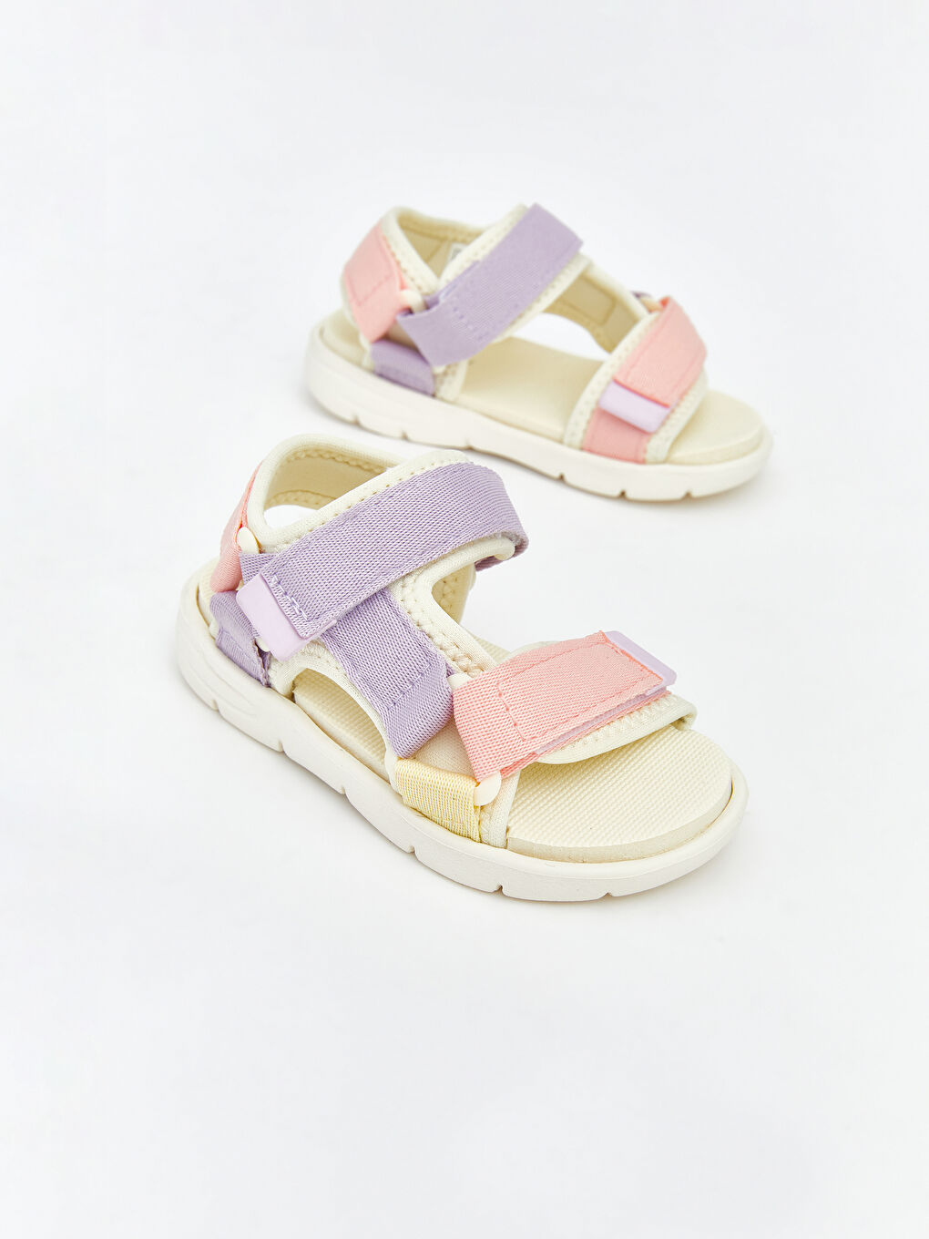 Renk Bloklu Cırt Cırtlı Kız Bebek Sandalet-2