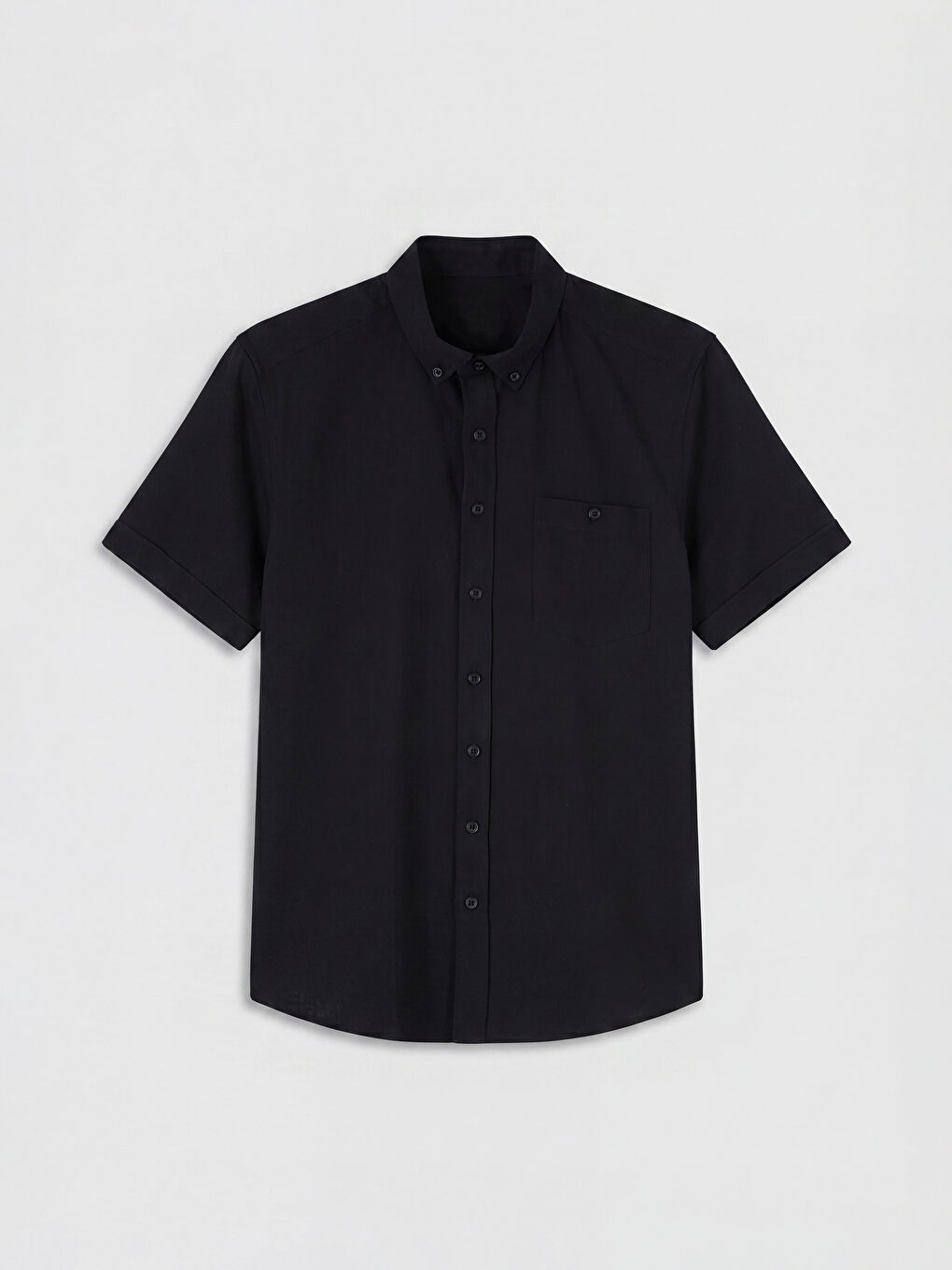 Siyah Regular Fit Armürlü Erkek Gömlek