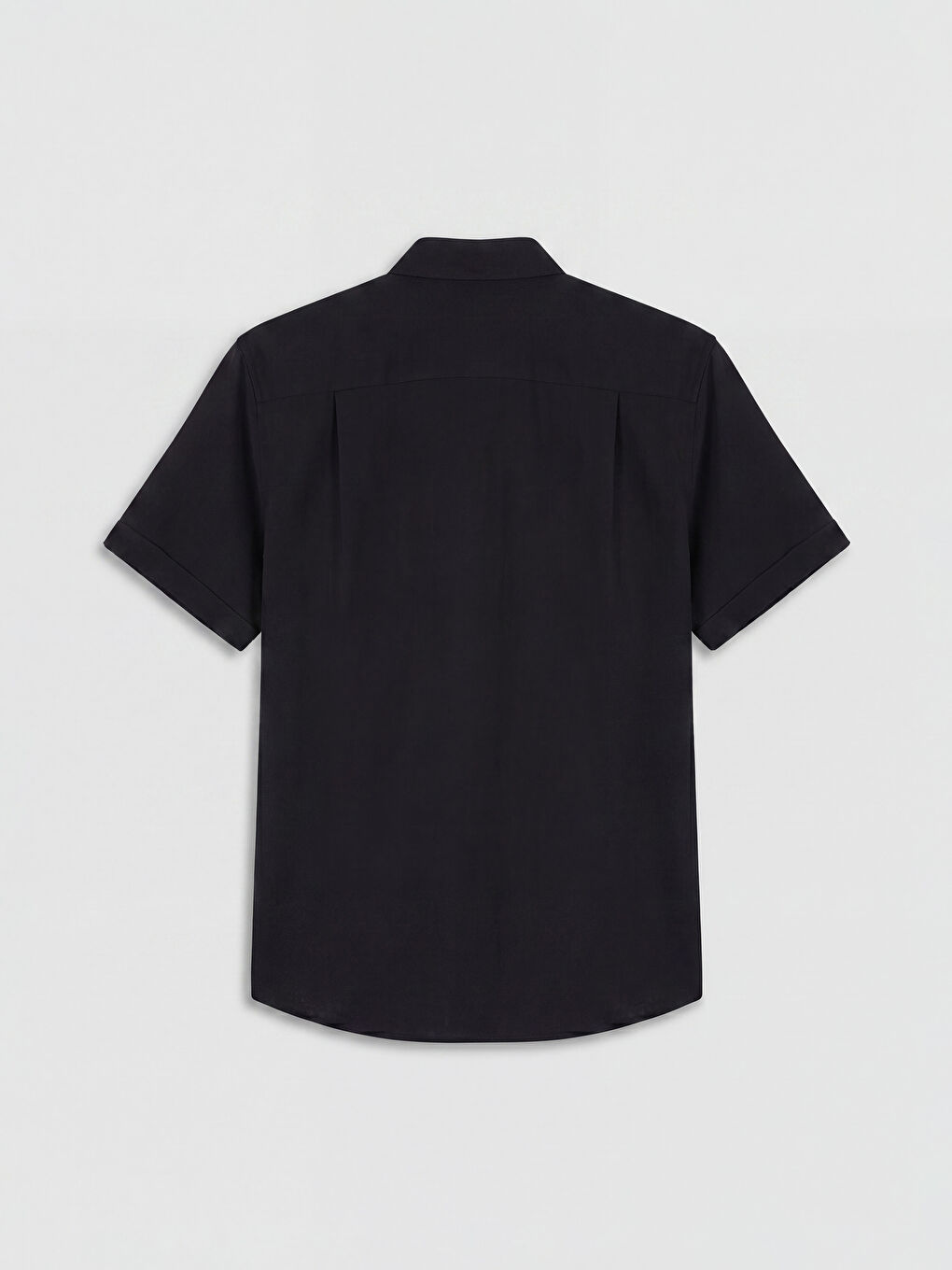 Siyah Regular Fit Armürlü Erkek Gömlek-1