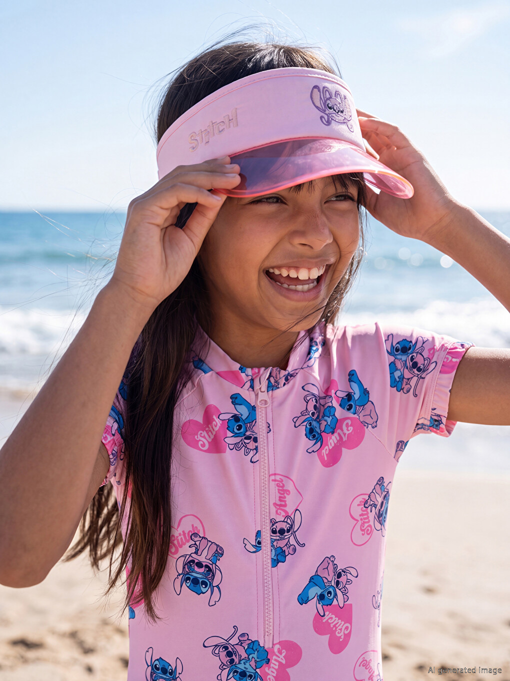 Lilo And Stitch Printed Girls' Visor Cap