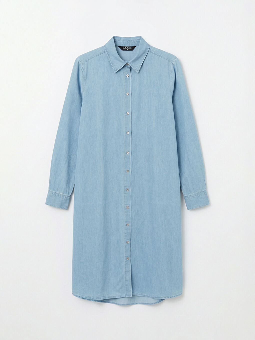 İndigo Gömlek Yaka Kadın Jean Tunik