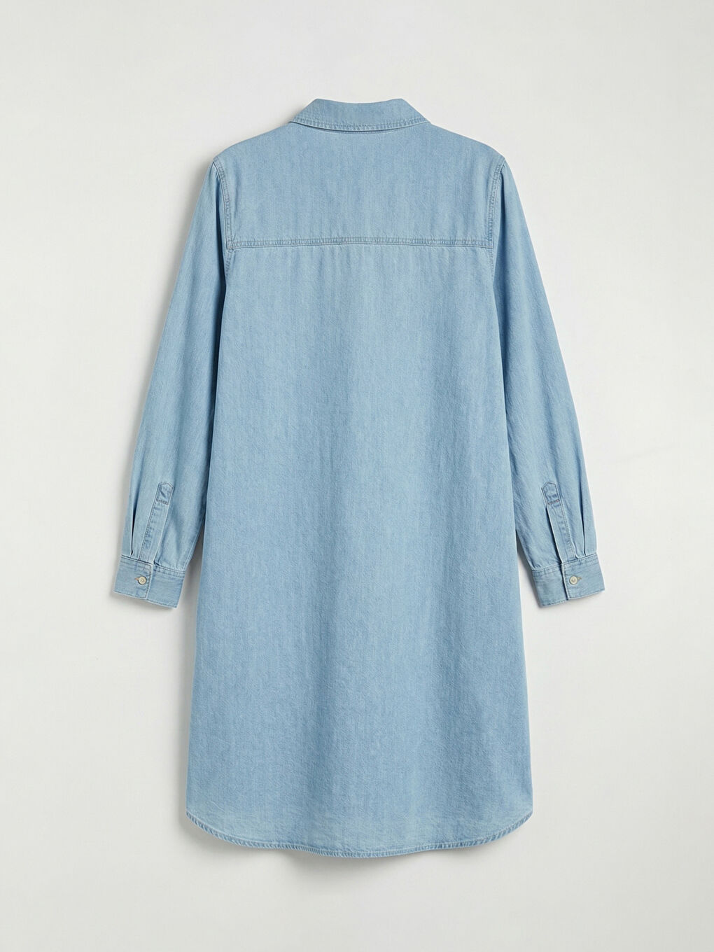 İndigo Gömlek Yaka Kadın Jean Tunik-1