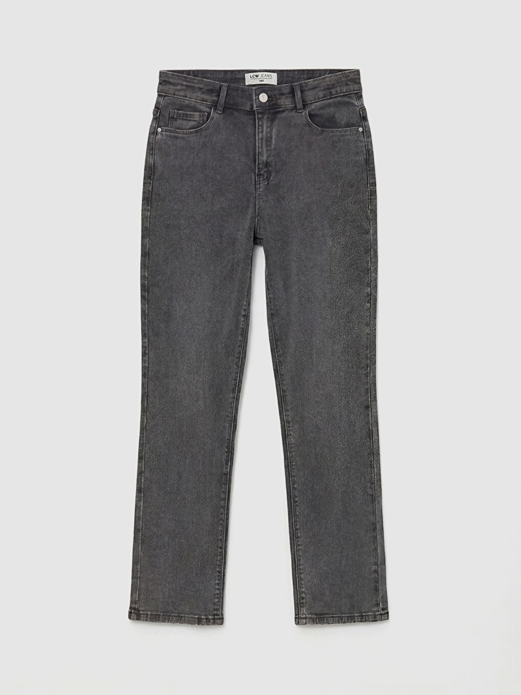 Gri Yüksek Bel Slim Fit Kadın Jean Pantolon-4