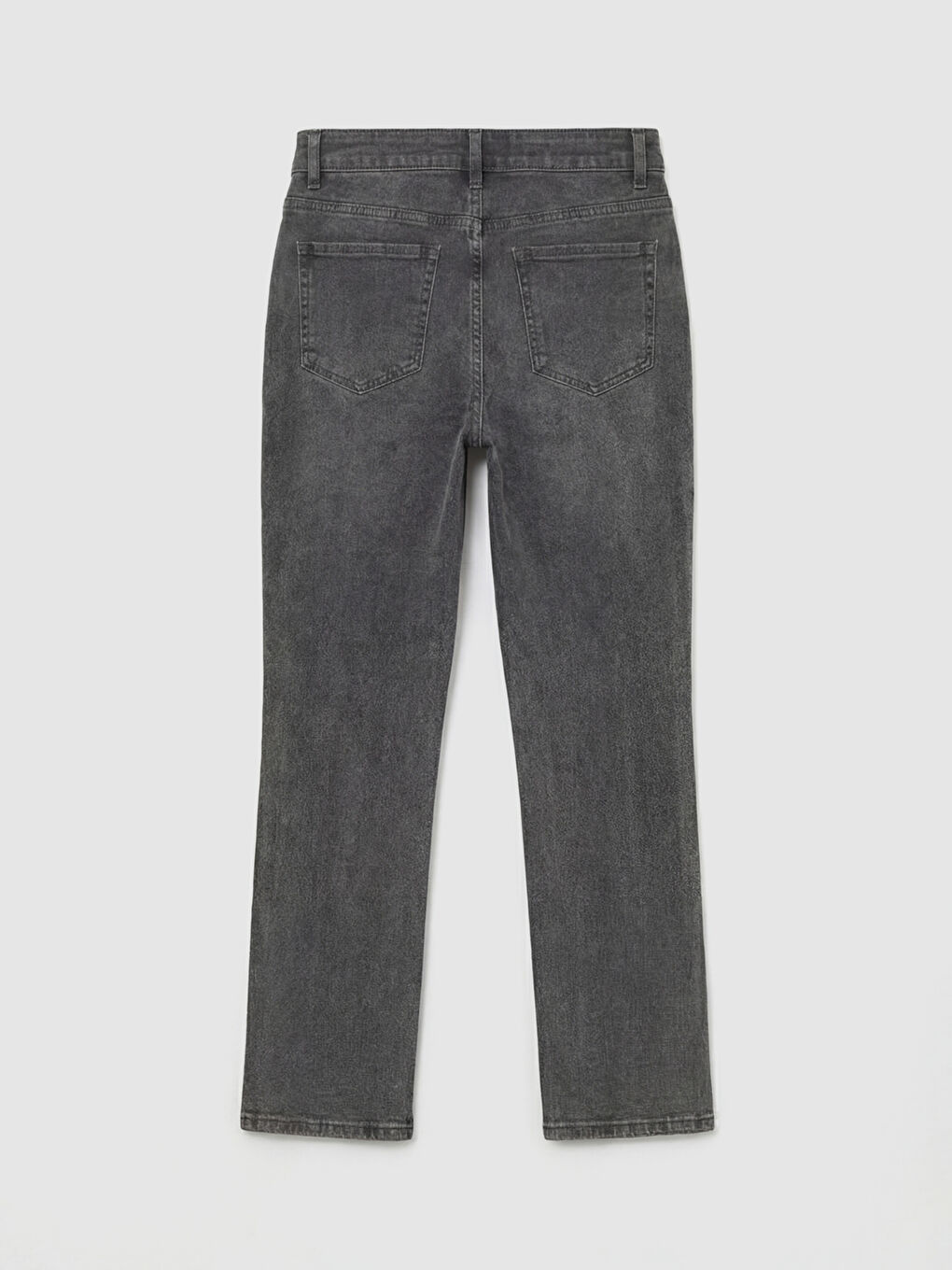 Gri Yüksek Bel Slim Fit Kadın Jean Pantolon-5