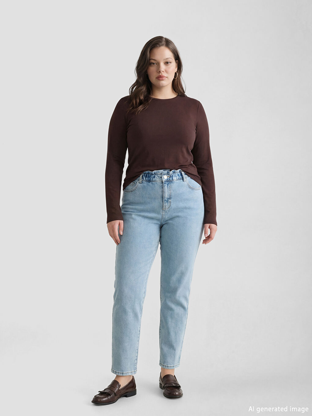 Women's Elastic-Waist Slim Mom Jeans-1