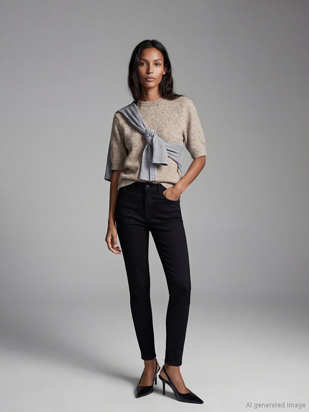 جينز أسود امرأة