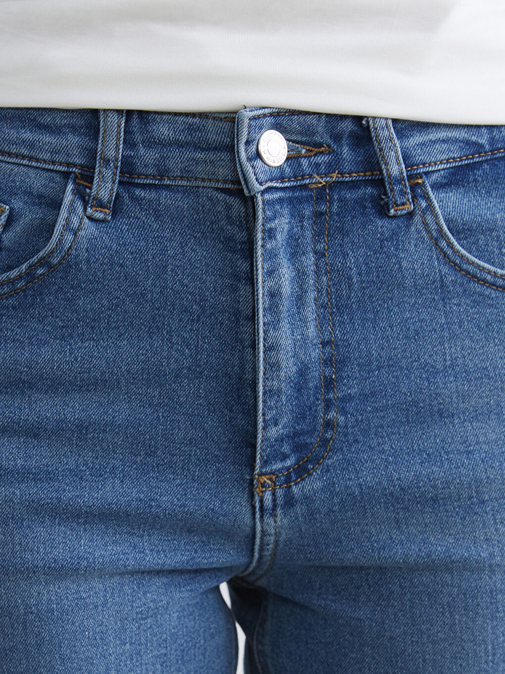 Mavi Yüksek Bel Wideleg Kadın Jean Pantolon-2