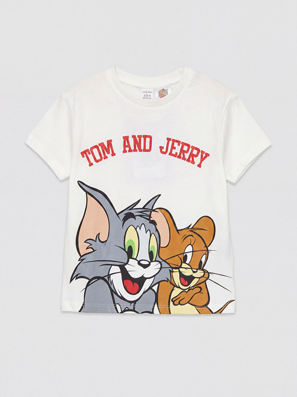 Ekru Tom ve Jerry Baskılı Erkek Bebek Tişört