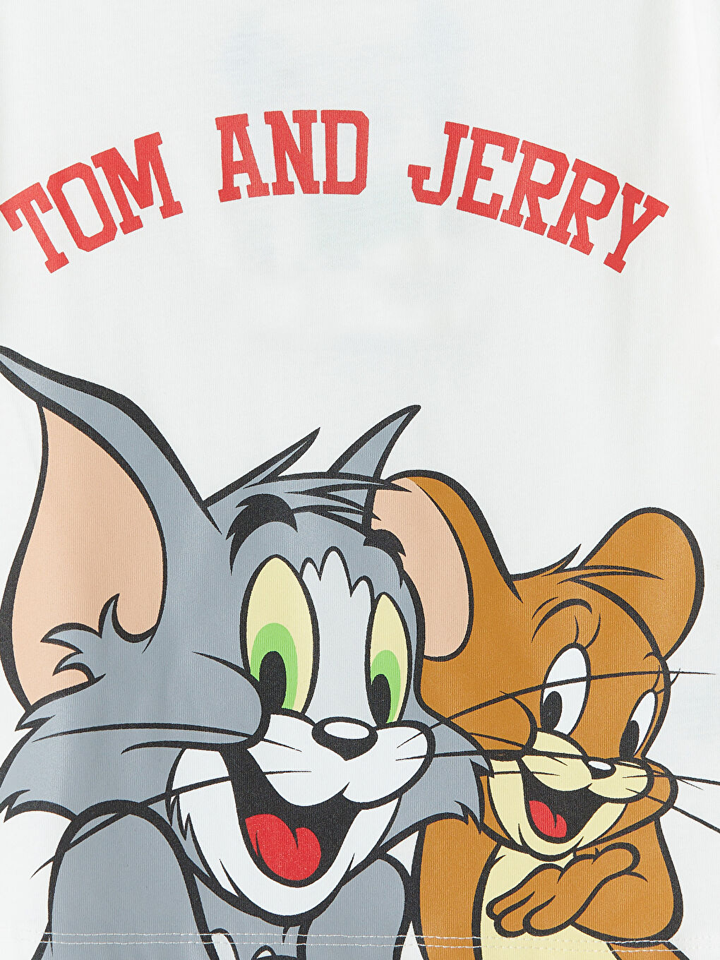 Ekru Tom ve Jerry Baskılı Erkek Bebek Tişört-2