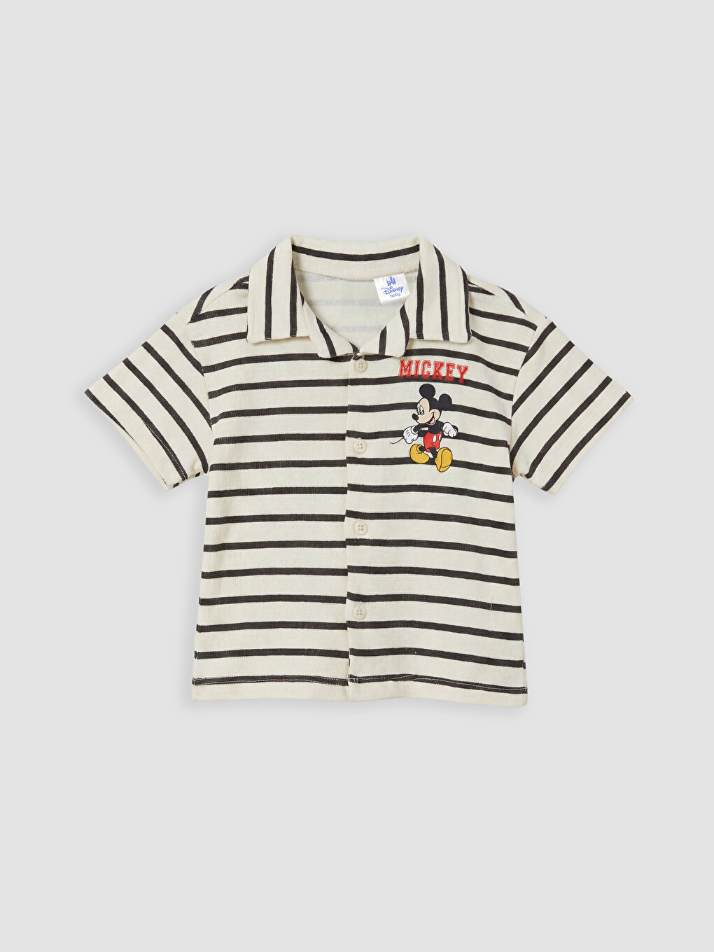 Ekru Mickey Mouse Lisanslı Erkek Bebek Takım-1