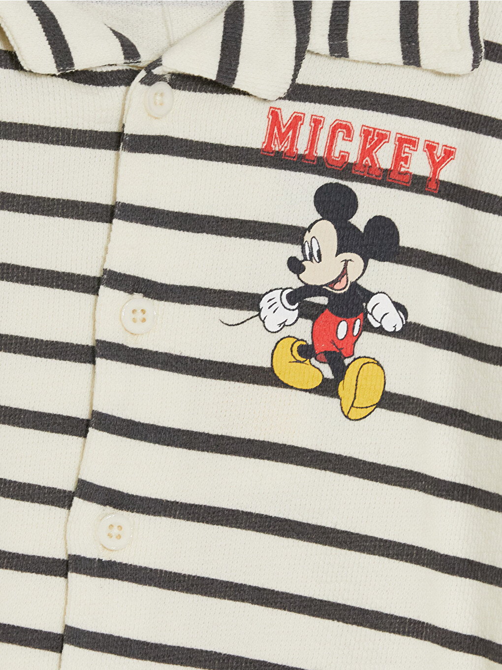 Ekru Mickey Mouse Lisanslı Erkek Bebek Takım-2