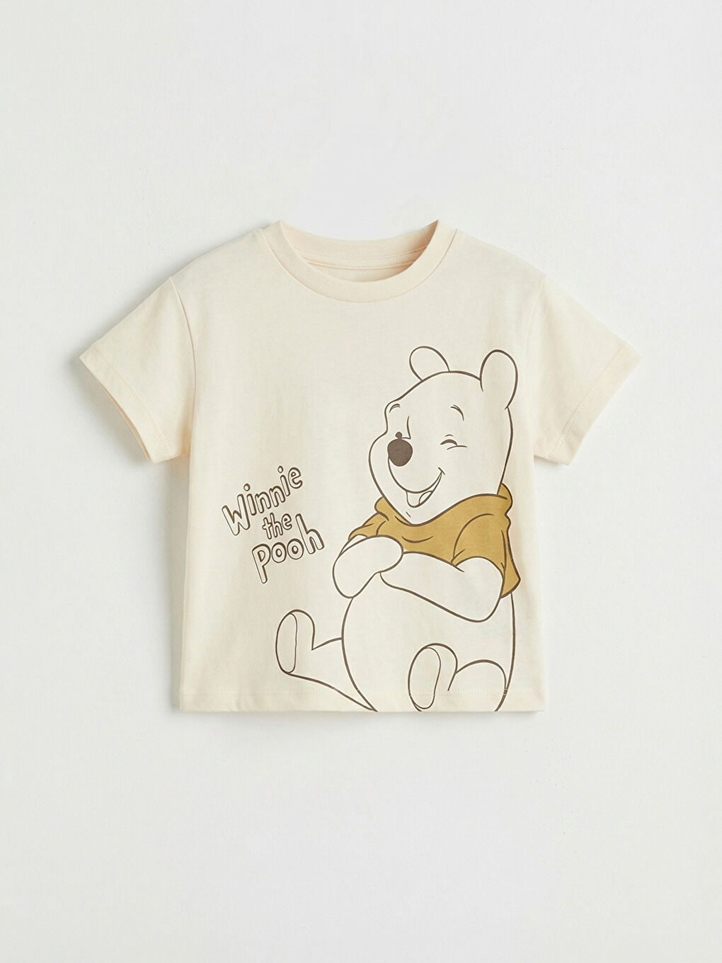 Ekru Winnie the Pooh Baskılı Erkek Bebek Tişört