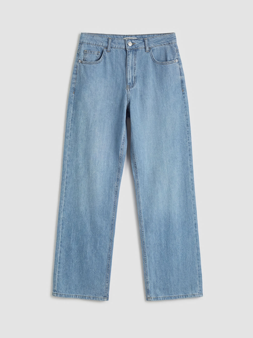 İndigo Yüksek Bel Straight Fit Kadın Jean Pantolon-4
