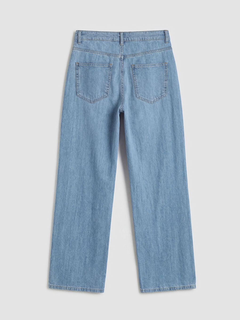 İndigo Yüksek Bel Straight Fit Kadın Jean Pantolon-5