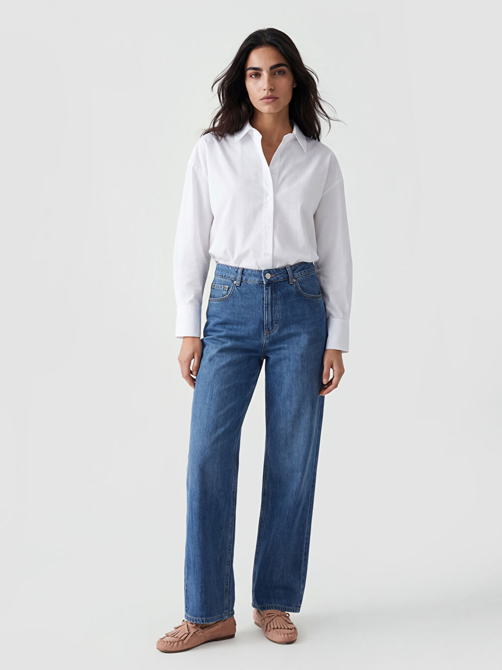 İndigo Straight Fit Kadın Jean Pantolon