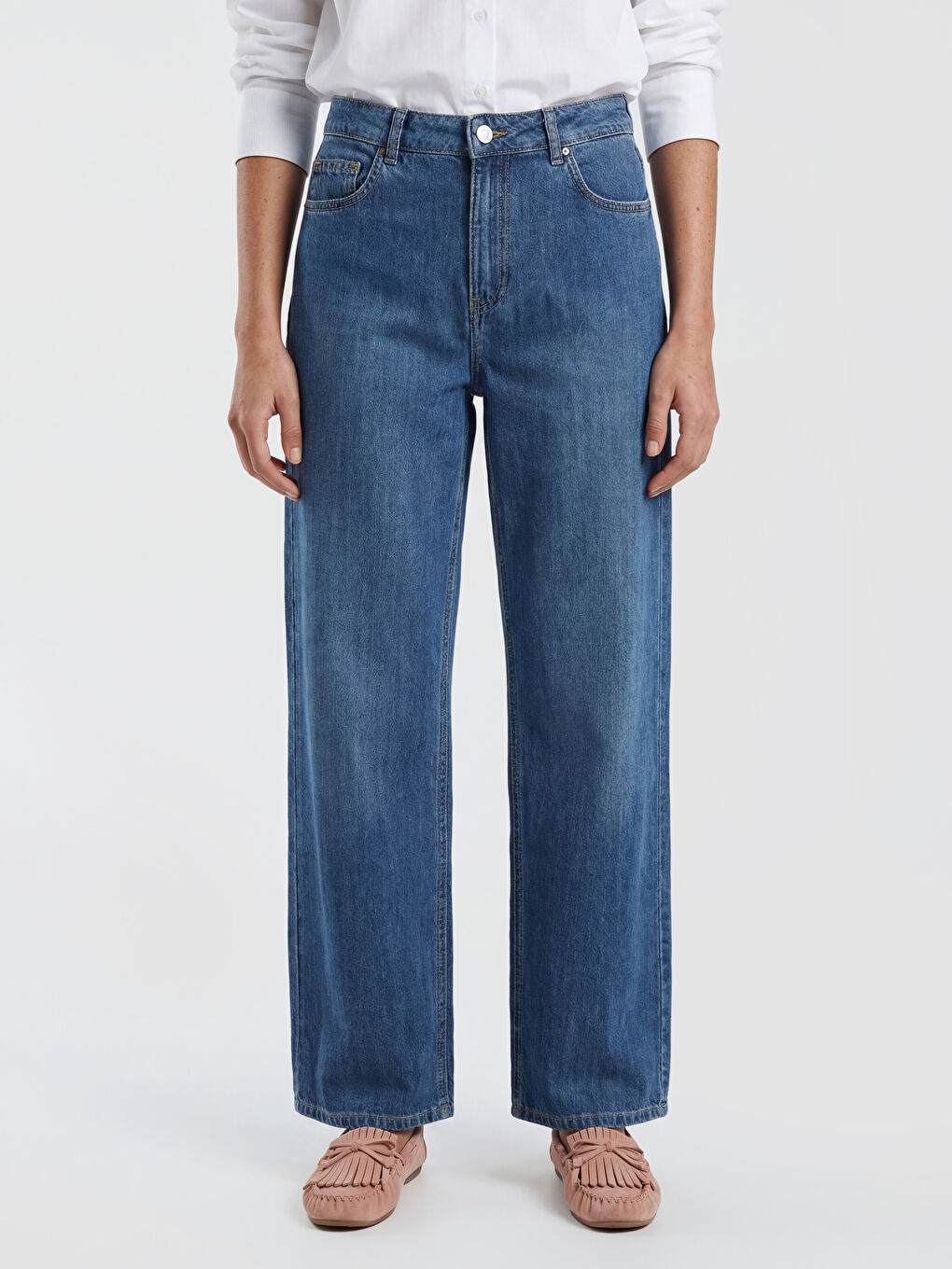 İndigo Straight Fit Kadın Jean Pantolon-1