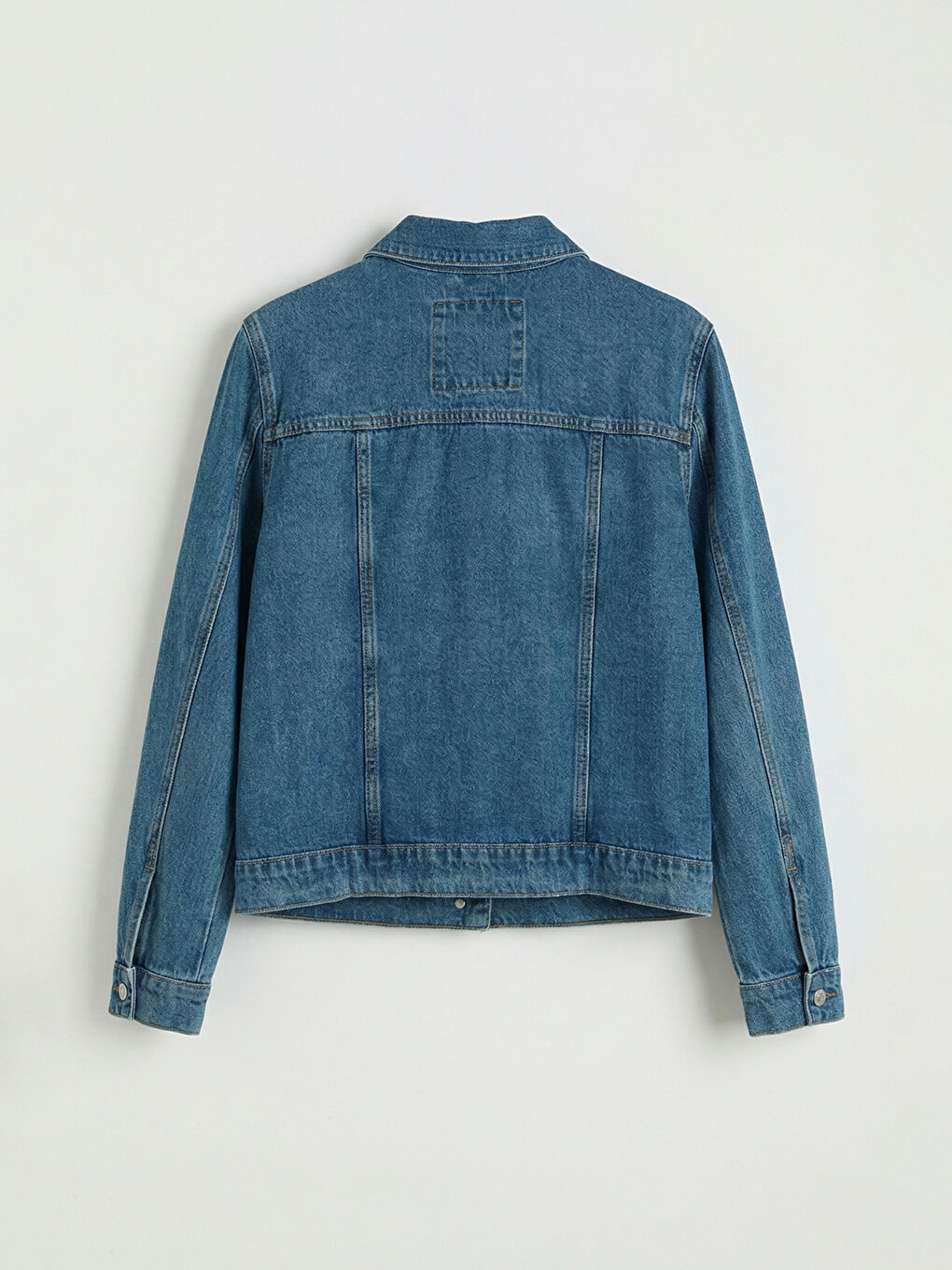 İndigo Gömlek Yaka Kadın Jean Ceket-1