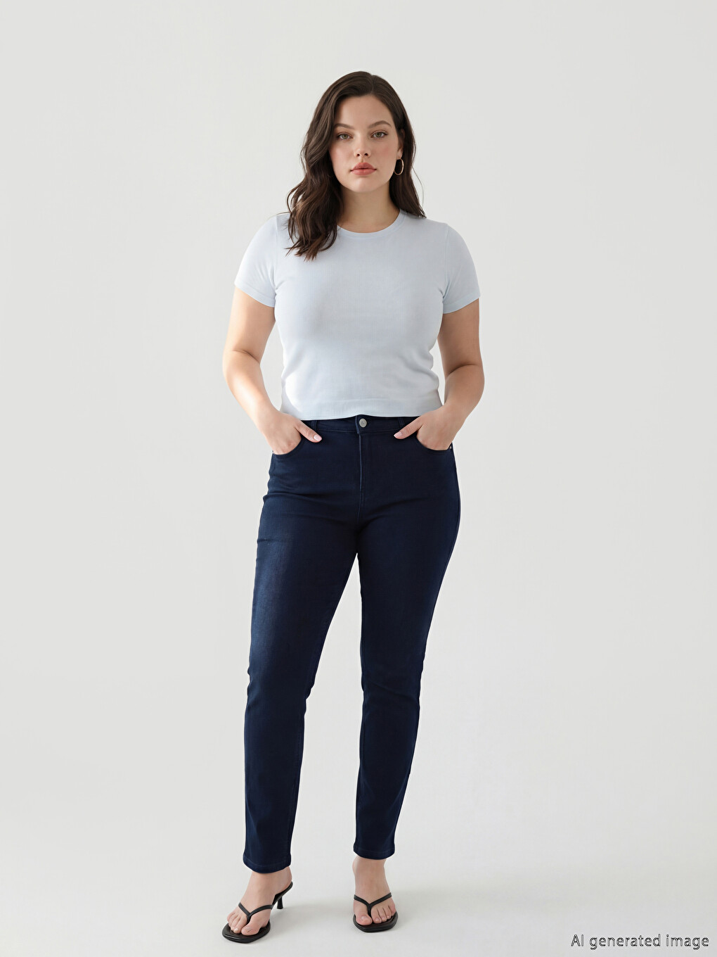 Siyah Slim Fit Kadın Jean Pantolon-1
