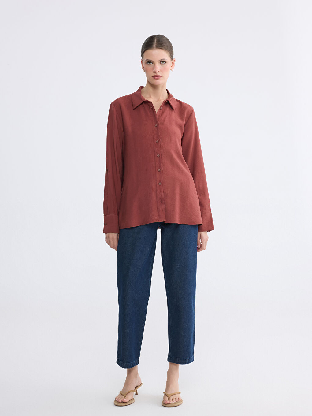 İndigo Beli Lastikli Carrot Fit Kadın Jean Pantolon