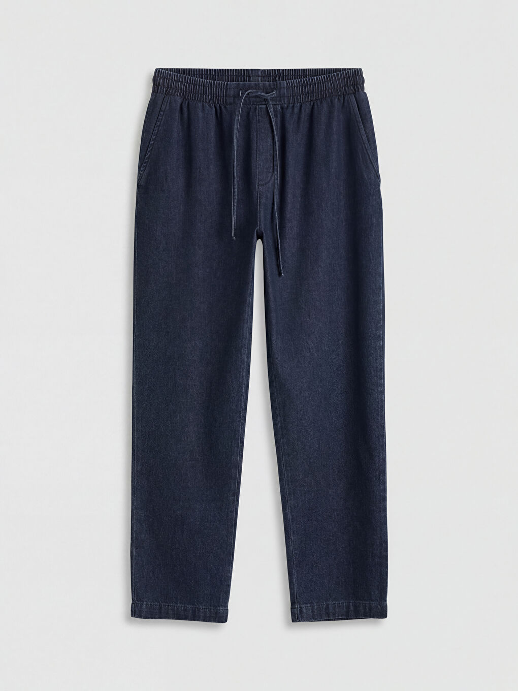 İndigo Beli Lastikli Carrot Fit Kadın Jean Pantolon-4