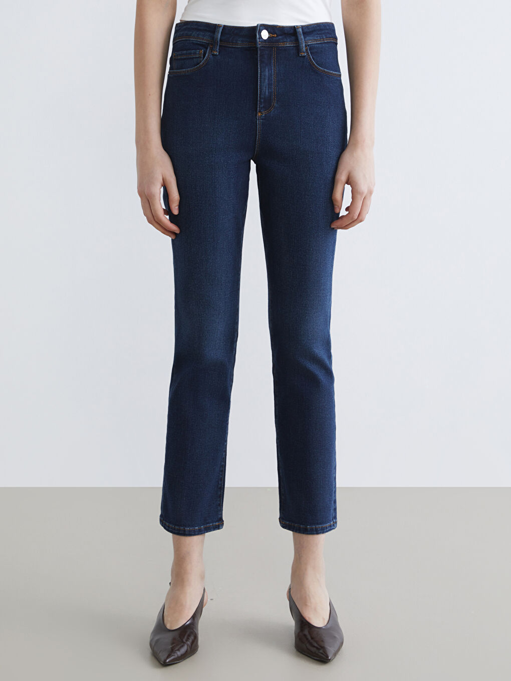 İndigo Slim Fit Kadın Jean Pantolon-1