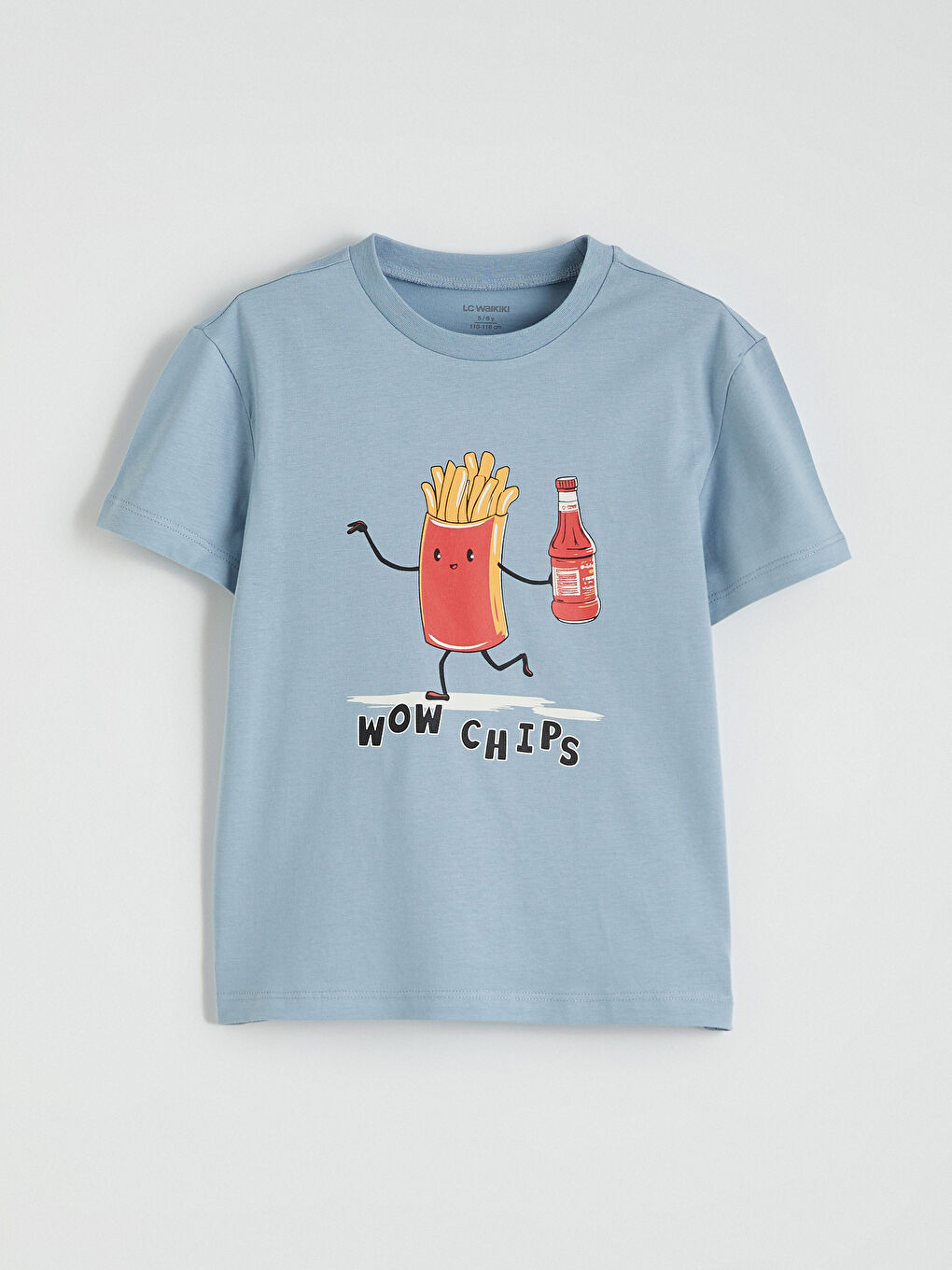 Mavi Bisiklet Yaka Baskılı Erkek Çocuk Tişört