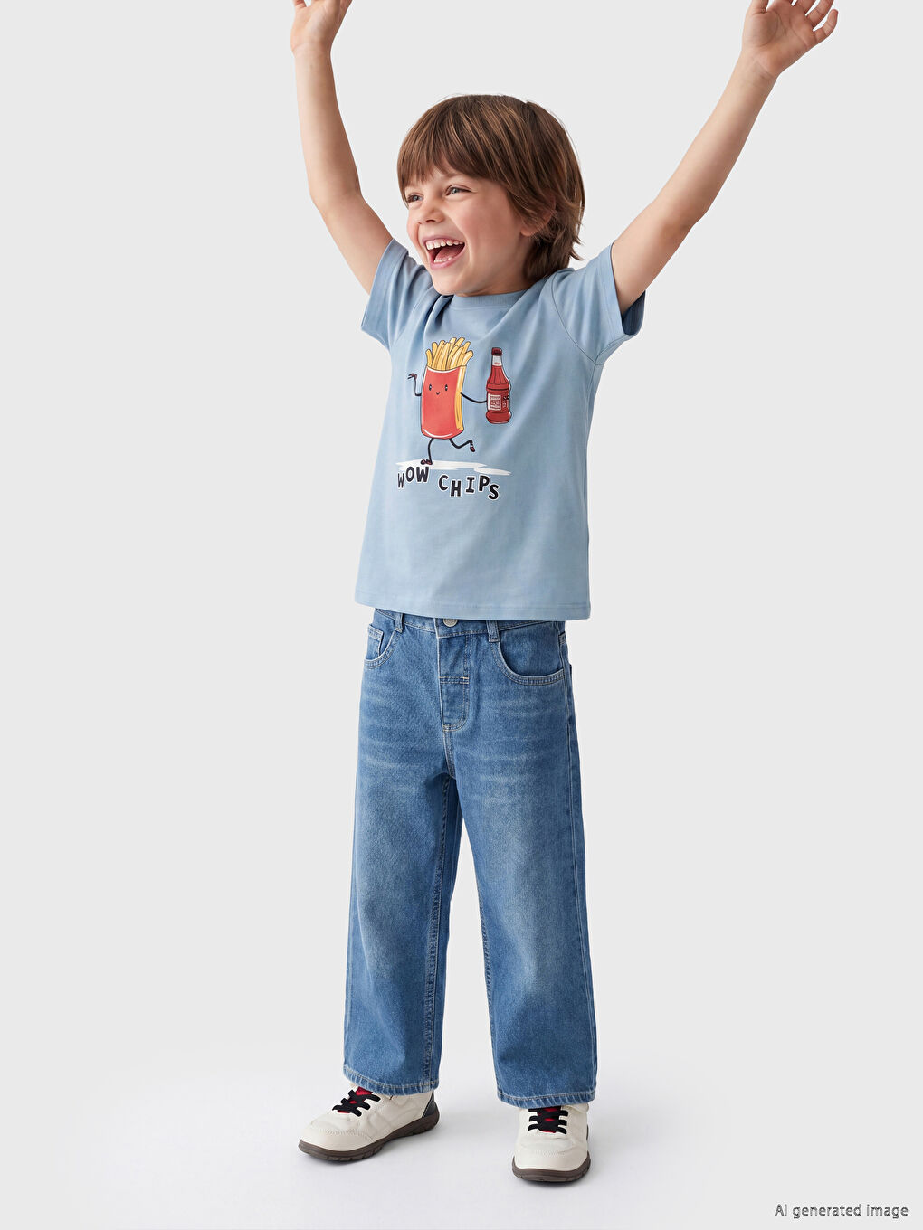 Crew Neck Printed Boy T-Shirt-1