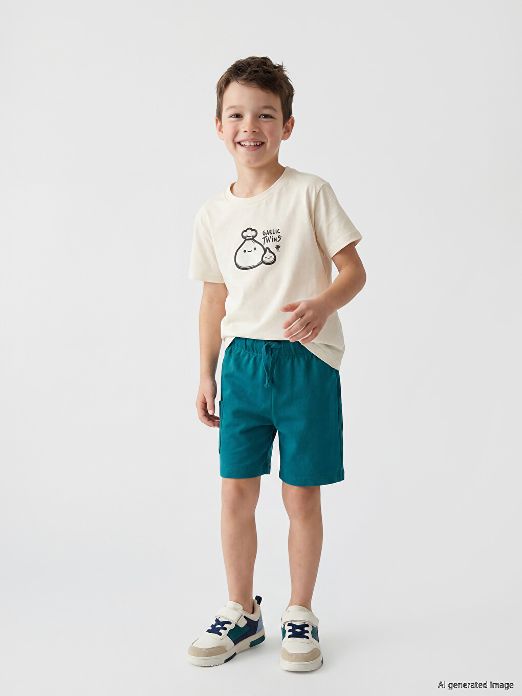 Crew Neck Printed Boys' T-Shirt-1