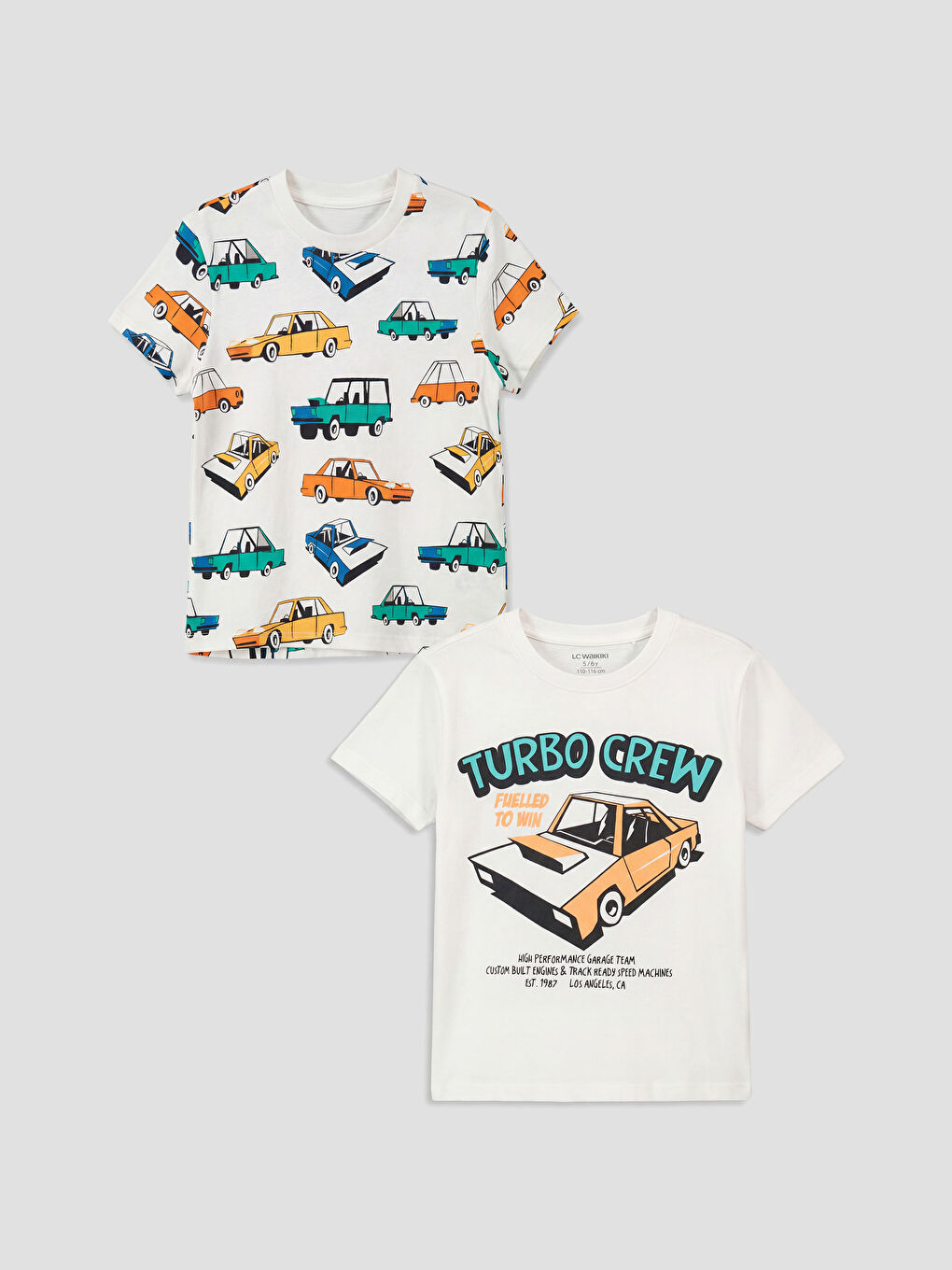 Crew Neck Printed Boys' T-Shirt 2 Pack