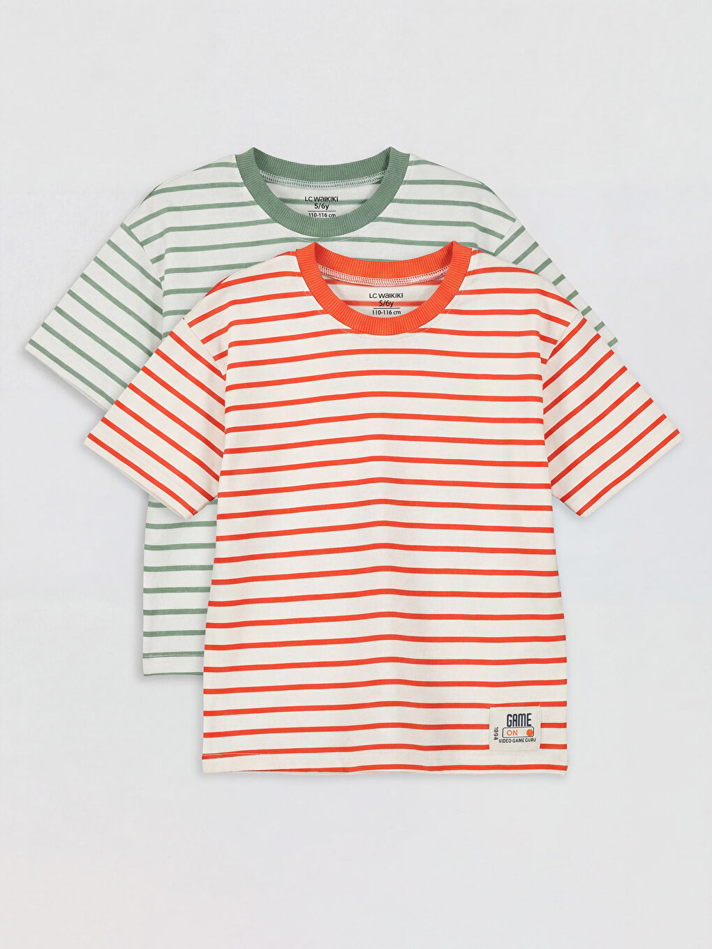 Crew Neck Striped Boys' 2 Pack T-Shirt