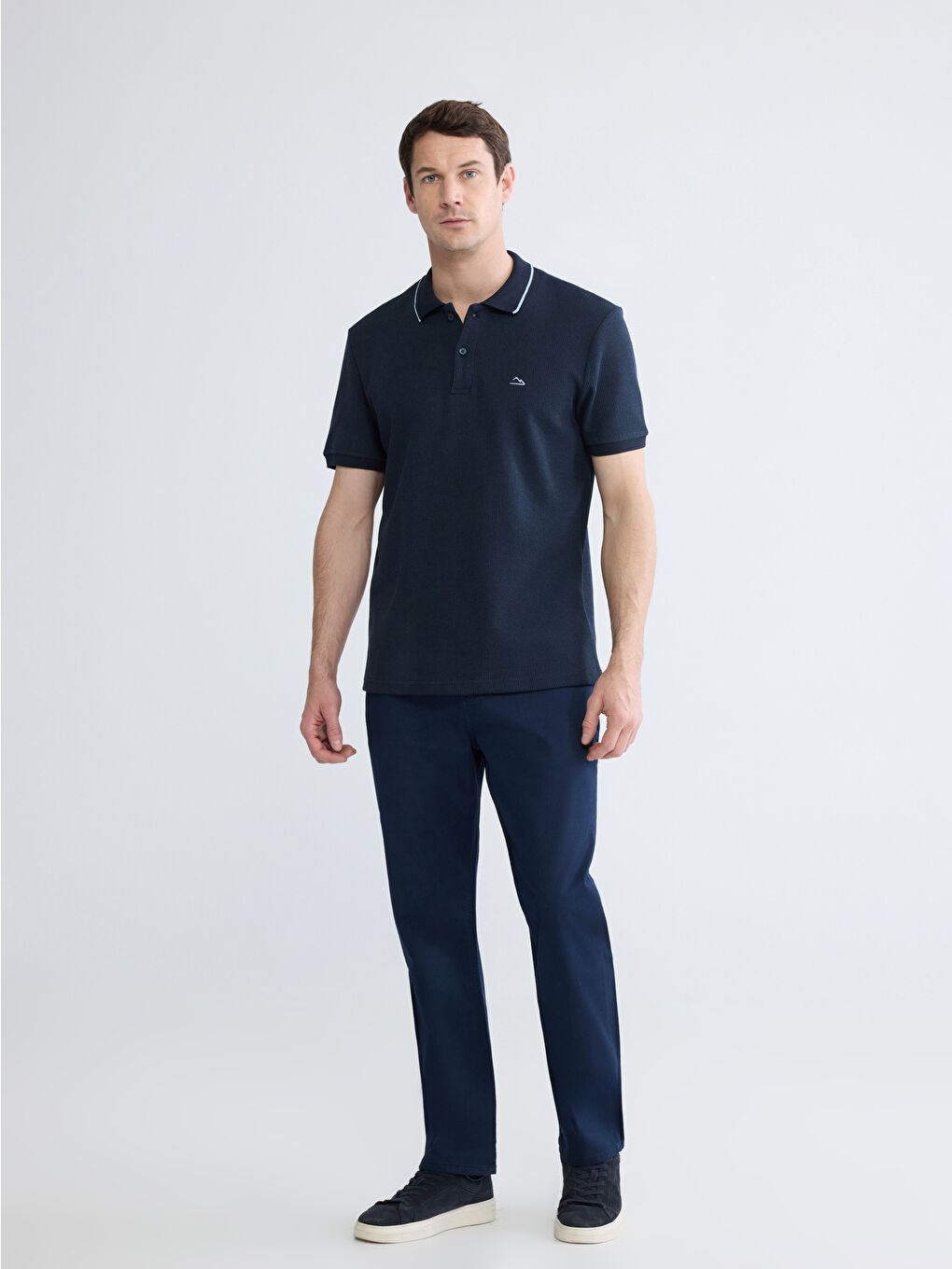 Lacivert Polo Yaka Erkek Tişört-1