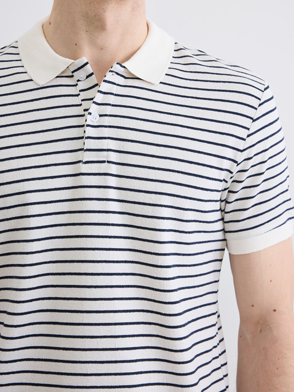 Yeşil Polo Yaka Çizgili Erkek Tişört-2