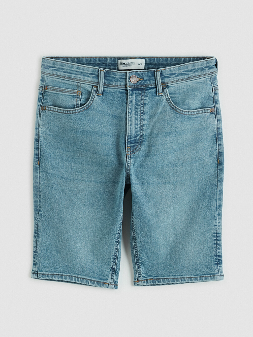 Süper Skinny Fit Erkek Jean Şort-3