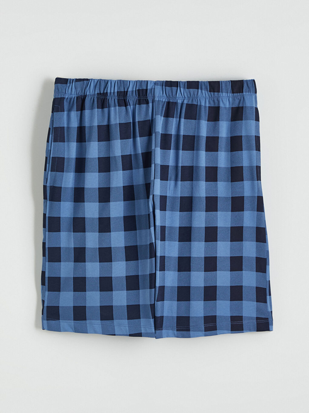 Mavi Standart Kalıp Ekose Pijama Alt Şort-4
