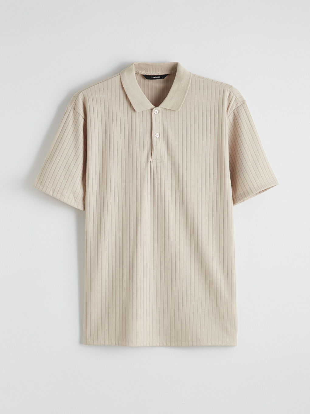 Bej Polo Yaka Erkek Tişört-4