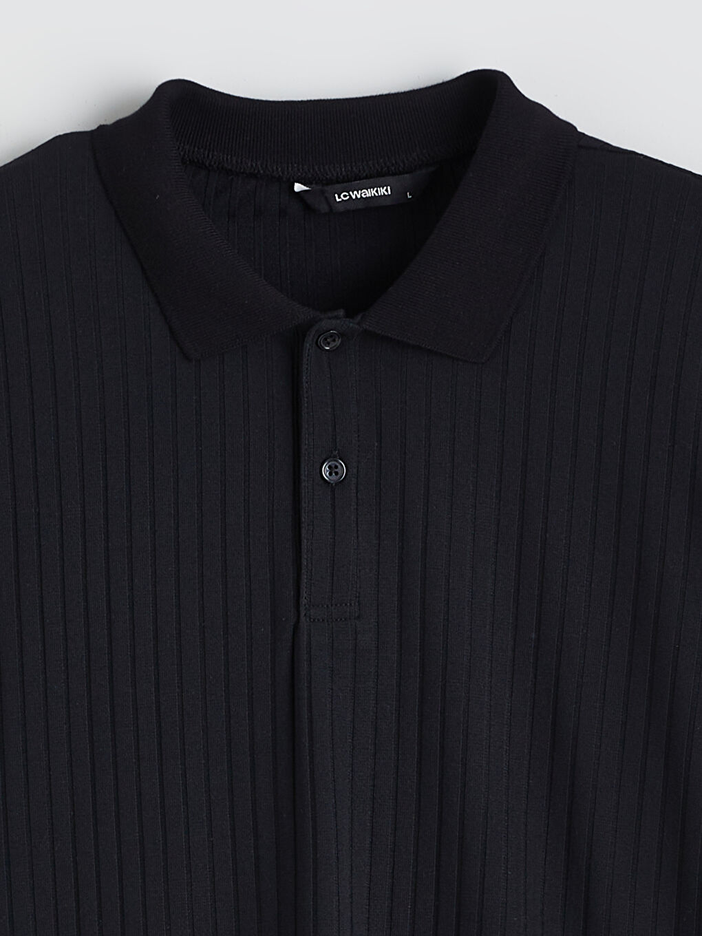 Siyah Polo Yaka Erkek Tişört-5